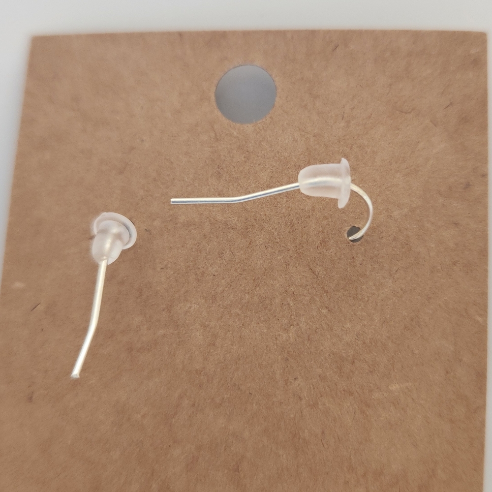 Handmade Dangle Silver Flower Earrings - Picture 4 of 4